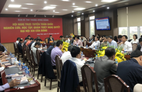 BCH Đảng bộ NatSteelVina tham dự Hội nghị trực tuyến toàn quốc nghiên cứu, học tập, quán triệt Nghị quyết Đại hội XIII của Đảng  tại điểm cầu Nhà khách Công ty Cổ phần Gang Thép Thái Nguyên